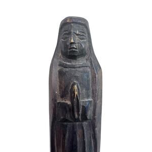 Hand-Carved Wood Statue | Primitive Folk Art Madonna Figure | Vintage Spiritual